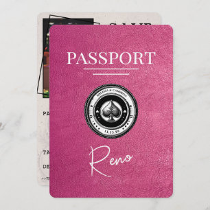 Save The Date Passeport Reno Rose Magenta Enregistrer La Date