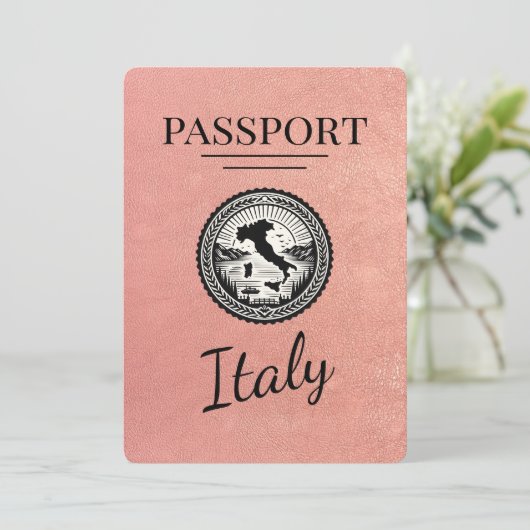 Save The Date Passeport rose Gold Italie (Debout devant)