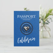 Save The Date Passeport Royal Blue California Enregistrer La Dat (Debout devant)