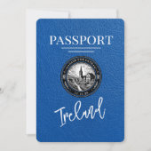 Save The Date Passeport Royal Blue Ireland Enregistrer La Date (Devant)