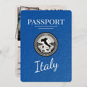 Save The Date Passeport Royal Blue Italie