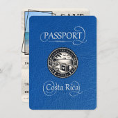 Save The Date Passeport Royal Brue Costa Rica (Devant / Derrière)