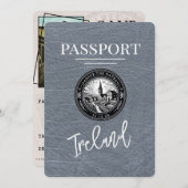 Save The Date Passeport Silver Ireland Enregistrer La Date (Devant / Derrière)