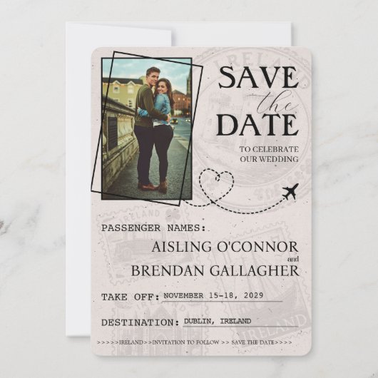 Save The Date Passeport Silver Ireland Enregistrer La Date (Dos)