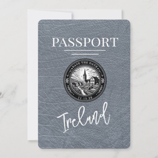 Save The Date Passeport Silver Ireland Enregistrer La Date (Devant)