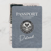 Save The Date Passeport Silver Pologne Enregistrer La Date (Devant / Derrière)