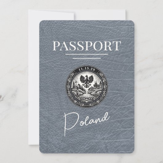 Save The Date Passeport Silver Pologne Enregistrer La Date (Devant)