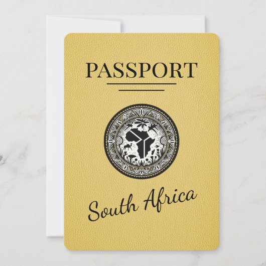 Save The Date Passeport sud-africain jaune (Devant)