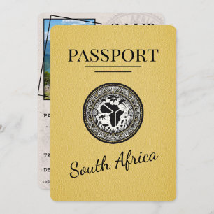 Save The Date Passeport sud-africain jaune