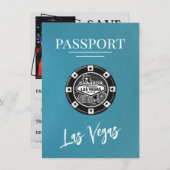Save The Date Passeport turquoise Las Vegas Enregistrer La Date (Devant / Derrière)
