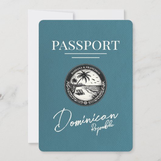 Save The Date Passeport turquoise République Dominicaine Enregis (Devant)