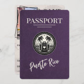 Save The Date Passeport Violet Porto Rico (Devant / Derrière)