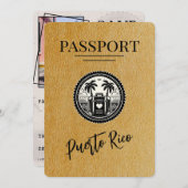 Save The Date Passport Gold Porto Rico (Devant / Derrière)
