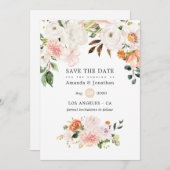 Save The Date Pastel Aquarelle Florale Printemps Mariage (Devant / Derrière)