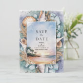 Save The Date Pastel Beach Wedding (Debout devant)