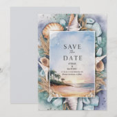 Save The Date Pastel Beach Wedding (Devant / Derrière)