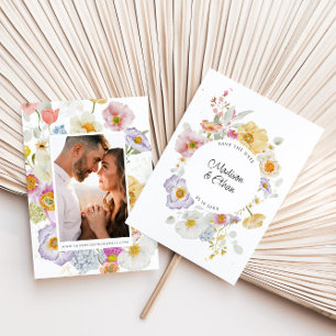 Save The Date Pastel Bloom Floral Wreath Mariage