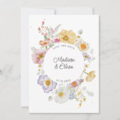 Save The Date Pastel Bloom Floral Wreath Mariage (Devant)