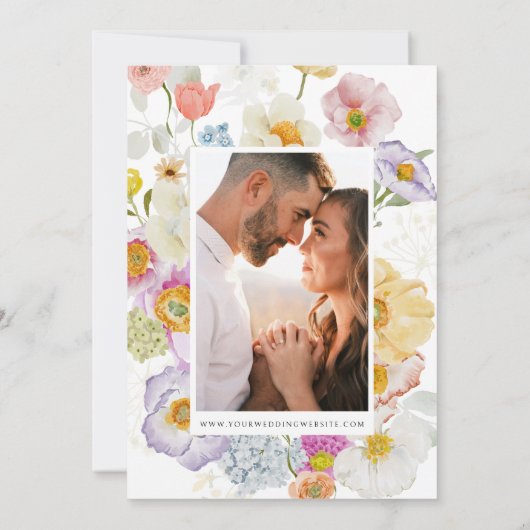 Save The Date Pastel Bloom Floral Wreath Mariage (Dos)