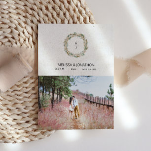 Save The Date Pastel Boho Neutral Floral Ajouter Image Enregistr