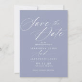 Save The Date Pastel Cornflower Blue | Script moderne simple (Devant)