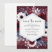 Save The Date Pastel Custom Bourgogne (Devant / Derrière)