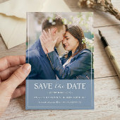 Save The Date Pastel Dusty Bleu tendance Couleur Simply Chic Pho