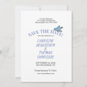 Save The Date Pastel Fleur sauvage Floral Bird Photo Mariage (Dos)