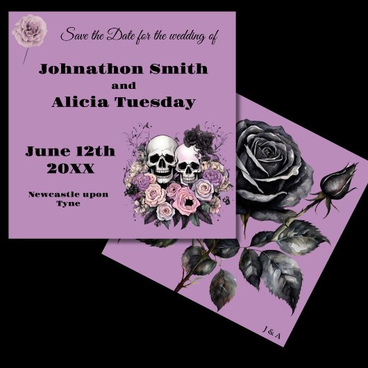 Save The Date Pastel Goth style mariage papeterie cuisine
