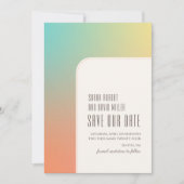 Save The Date Pastel Gradient Retro Chic Rose (Devant)