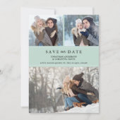 Save The Date Pastel Green Modern Photo Collage Enregistrer notr (Devant)