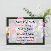 Save The Date Pastel Pansies Enregistrer la date (Debout devant)