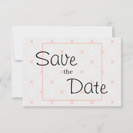 Save The Date Pastel Peach et crème géométrique (Devant)