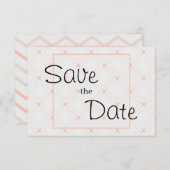 Save The Date Pastel Peach et crème géométrique (Devant / Derrière)