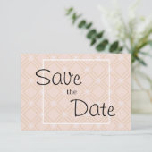 Save The Date Pastel Peach et Gold Géométrique (Debout devant)