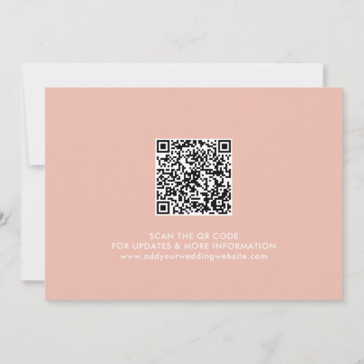 Save The Date Pastel Peach Modern Calligraphie Scan QR Code (Dos)