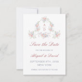 Save The Date Pastel Peonies Frame Mariage Enregistrer La Date (Devant)