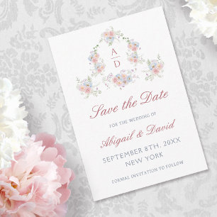 Save The Date Pastel Peonies Frame Mariage Enregistrer La Date