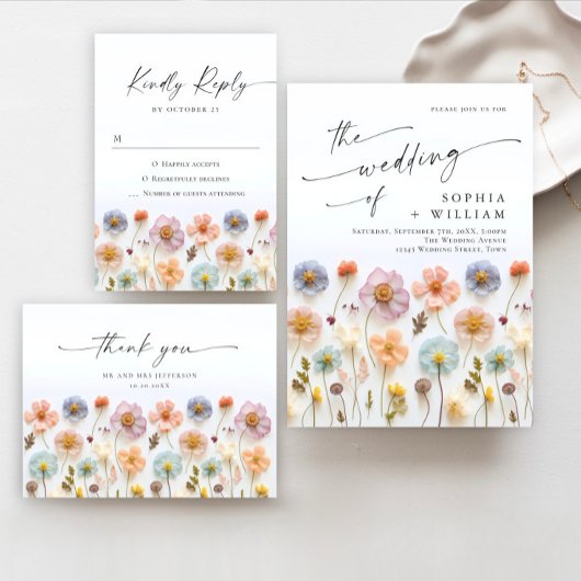 Save The Date Pastel Pink Boho Fleur sauvage code QR Mariage Pho