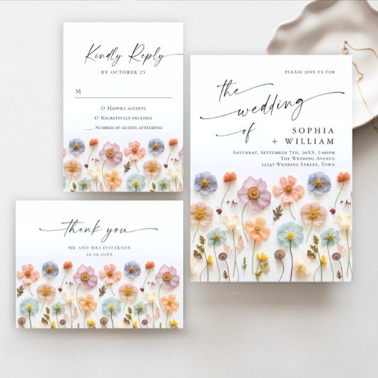 Save The Date Pastel Pink Boho Fleur sauvage code QR Mariage Pho