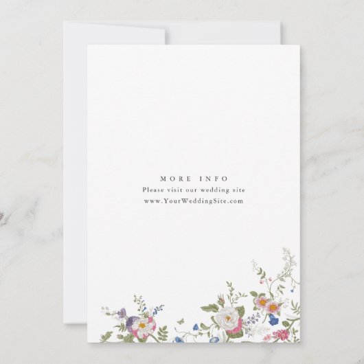 Save The Date Pastel Pink Boho Fleur sauvage Floral Mariage (Dos)