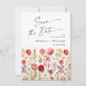 Save The Date Pastel Pink Boho Wild Flowers Mariage code QR (Devant)
