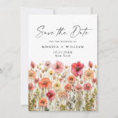 Save The Date Pastel Pink Boho Wild Flowers Mariage code QR (Devant)