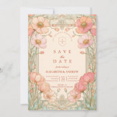 Save The Date Pastel Poppy Garden Wedding (Devant)