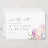 Save The Date Pastel Printemps Floral Mariage Enregistrer La Dat (Devant)