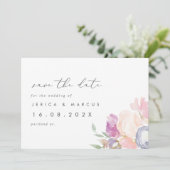Save The Date Pastel Printemps Floral Mariage Enregistrer La Dat (Debout devant)