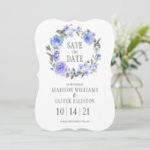 Save The Date Pastel Purple Aquarelle Florale | Enregistrer la d (Debout devant)