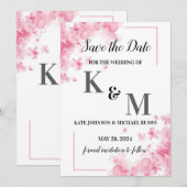 Save The Date Pastel Rose Simple Abstrait Minimal (Devant / Derrière)