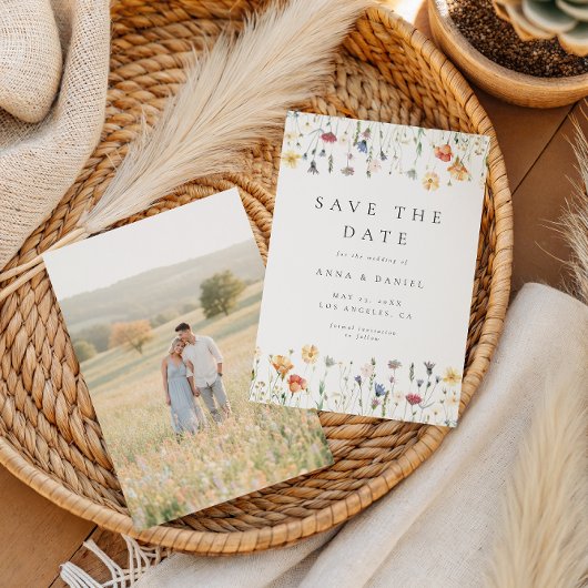 Save The Date Pastel Wildflower Wedding
