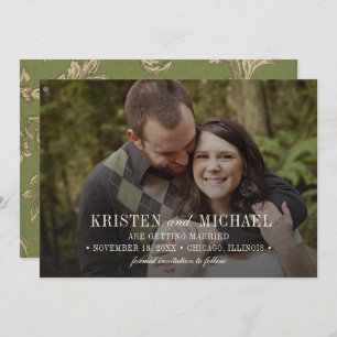 Save the date.  Patroon Bruiloft Fotokaart Kaart